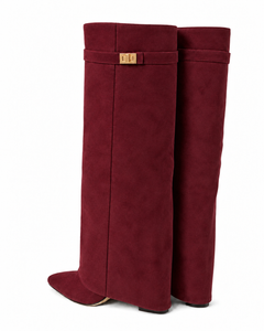 Stivali Lavista in camoscio con gambale dritto Bordeaux - coppia su fondo bianco |oriona-color:Bordeaux|