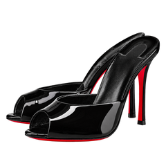 Poppy Peep-Toe Mules - Black