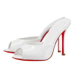 Poppy Peep-Toe Mules - White