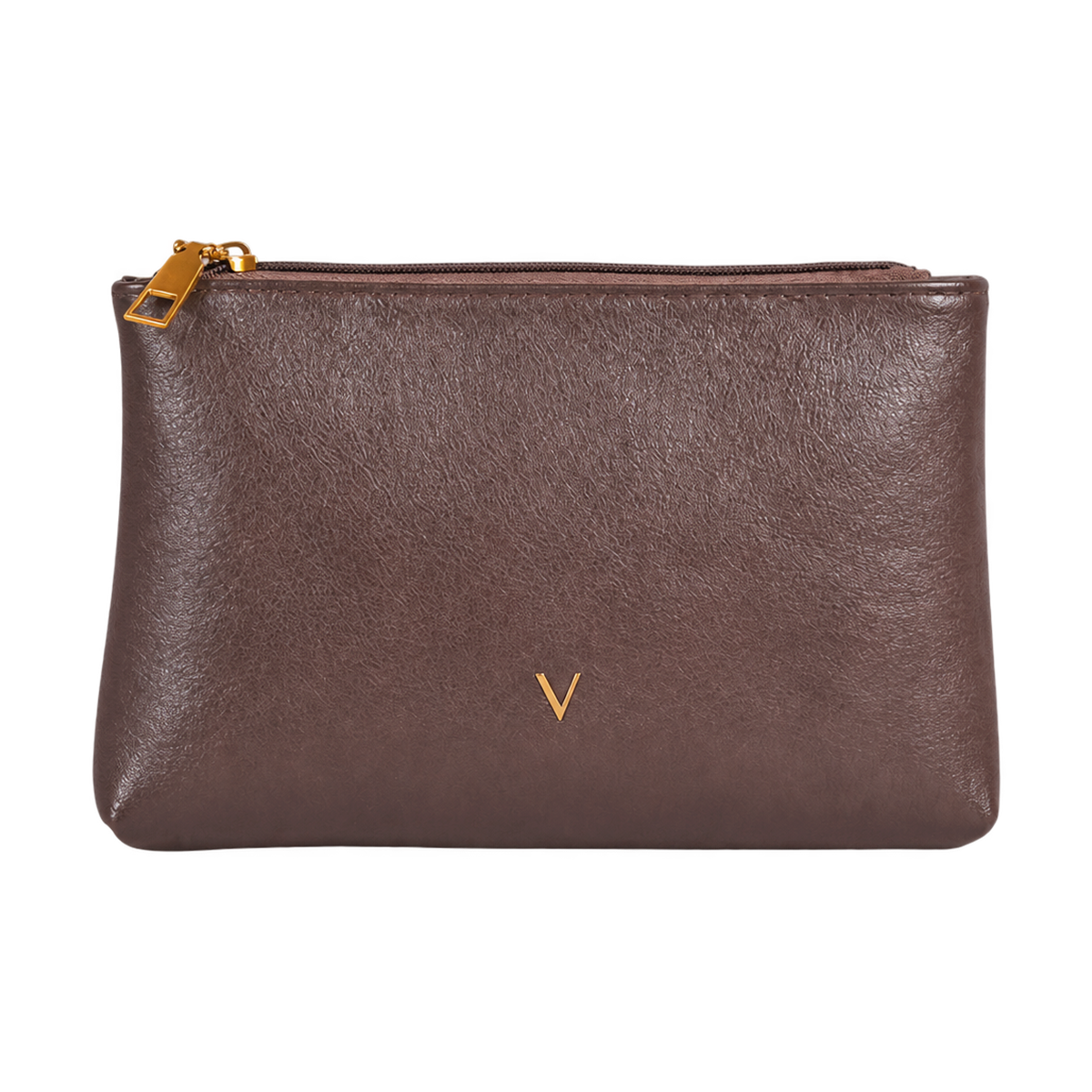 Pochette organizer con zip effetto pelle