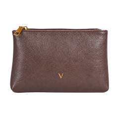 Pochette organizer con zip effetto pelle