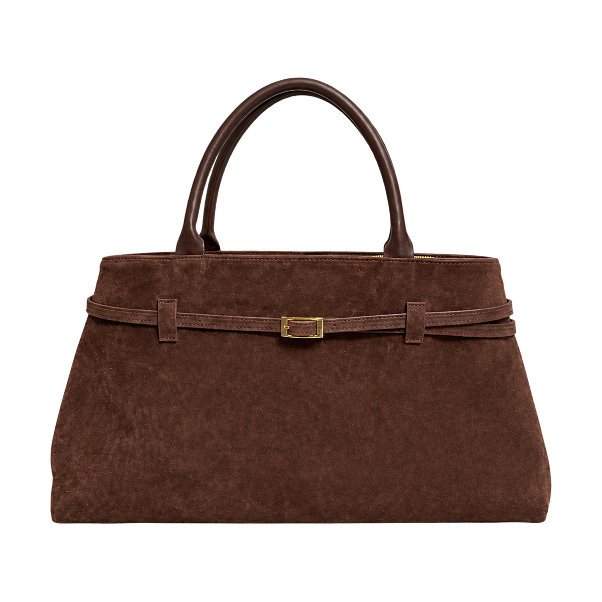 Borsa a patta in vera pelle scamosciata