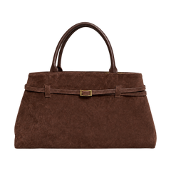 Borsa a patta in vera pelle scamosciata