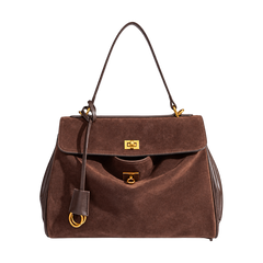 Borsa a patta effetto scamosciato