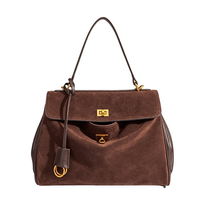 Borsa a patta effetto scamosciato