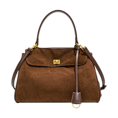 Borsa a mano con cinturino effetto scamosciato