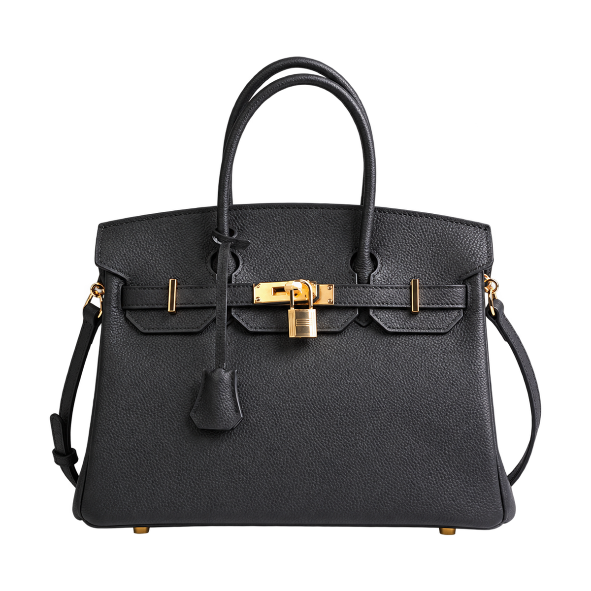 Borsa a mano in vera pelle con lucchetto