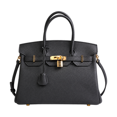 Borsa a mano in vera pelle con lucchetto