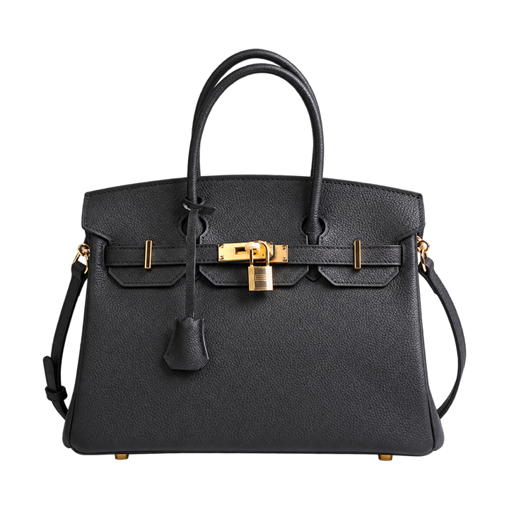 Borsa a mano in vera pelle con lucchetto
