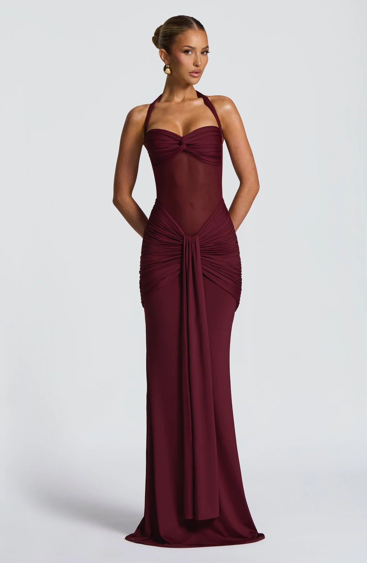 Davina • Vestido Halter Drapeado