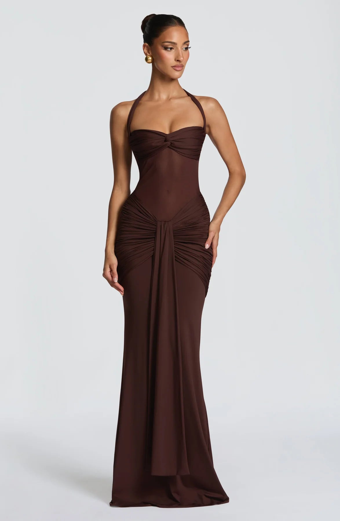 Davina • Vestido Halter Drapeado