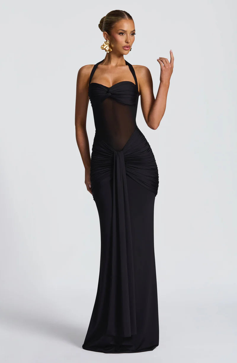 Davina • Vestido Halter Drapeado