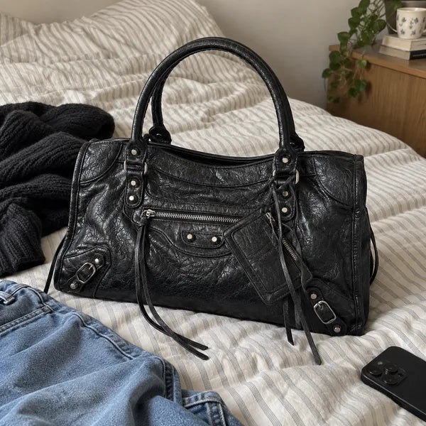 AI-generated image: bag It Girl medium, black, in an everyday setting