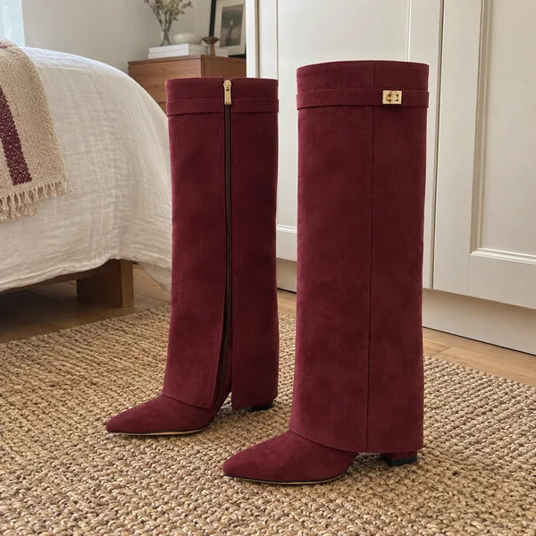 Illustrative image: boots Lavista straight-shaft suede, burgundy