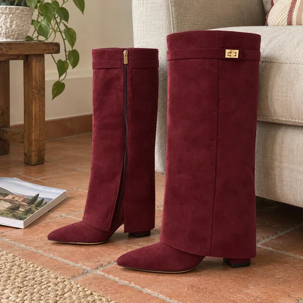 Illustrative image: boots Lavista straight-shaft suede, burgundy