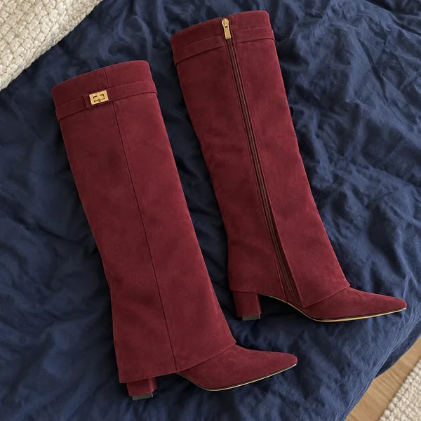 Illustrative image: boots Lavista straight-shaft suede, burgundy